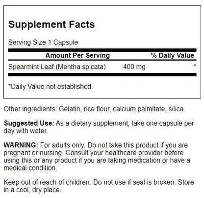 Spearmint Leaf Dietary Supplement Capsules