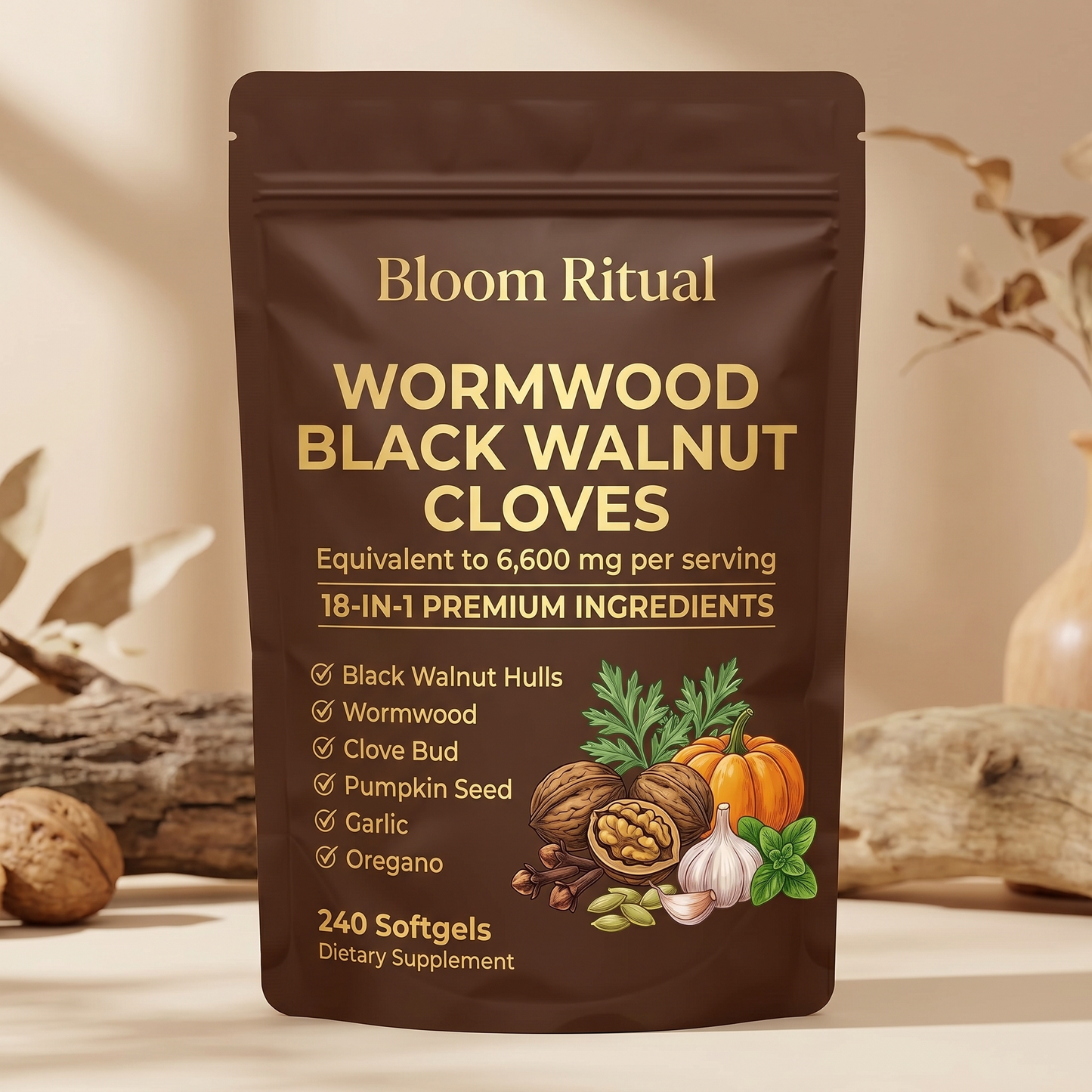 Wormwood Black Walnut Cloves Capsules